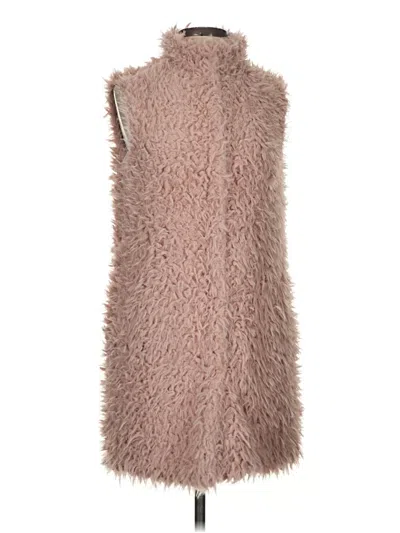Pre-owned Love Token Faux Fur Vest In Pink