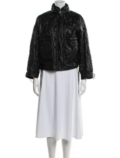 Pre-owned Love Token Faux Leather Jacket In Black