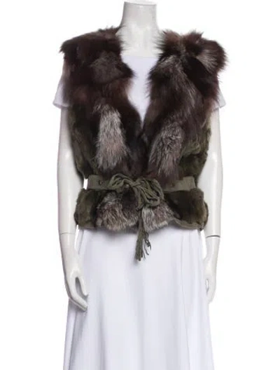 Pre-owned Love Token Fox Fur Jacket W/ Tags In Brown