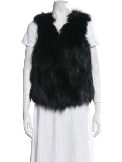 Pre-owned Love Token Fox Vest In Black