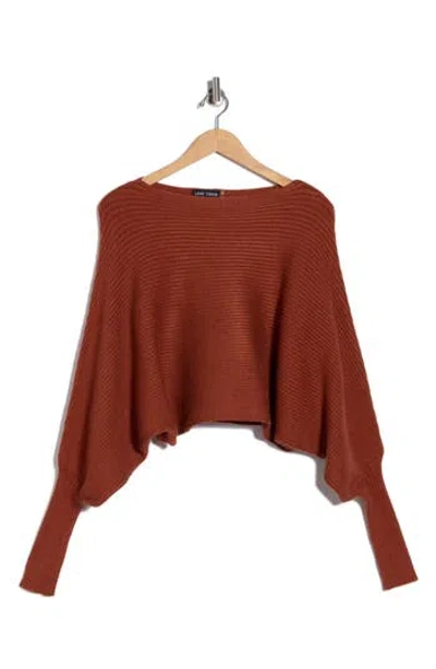 Love Token Franklin Batwing Crop Sweater In Brown