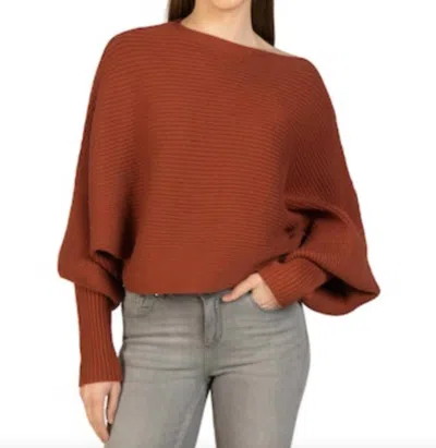 Love Token Franklin Cropped Sweater In Brick In Brown