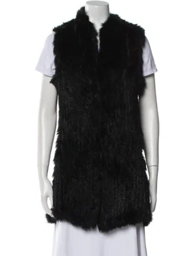 Pre-owned Love Token Fur Coat In Black