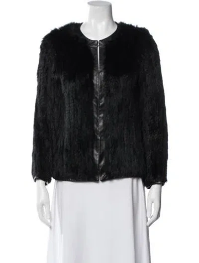 Pre-owned Love Token Fur Faux Fur Jacket In Black
