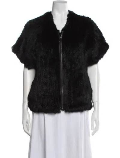 Pre-owned Love Token Fur Faux Fur Jacket In Black