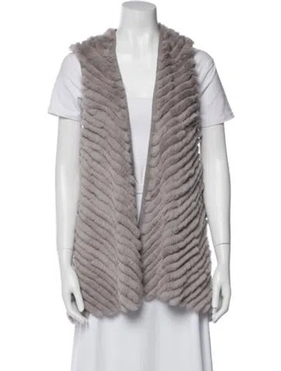 Pre-owned Love Token Fur Faux Fur Vest In Gray