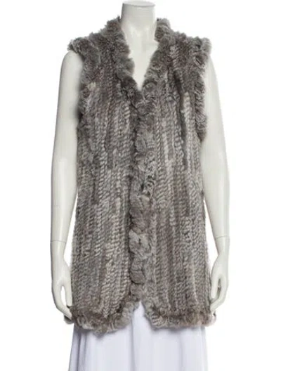 Pre-owned Love Token Fur Fur Coat In Gray