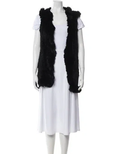 Pre-owned Love Token Fur Fur Jacket In Black