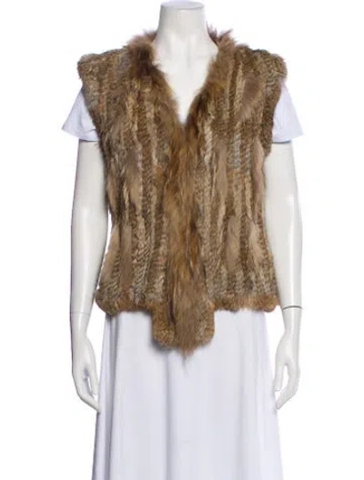 Pre-owned Love Token Fur Fur Jacket In Brown