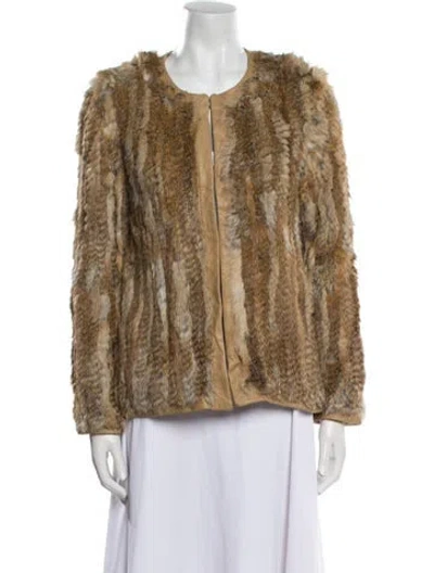 Pre-owned Love Token Fur Fur Jacket In Brown