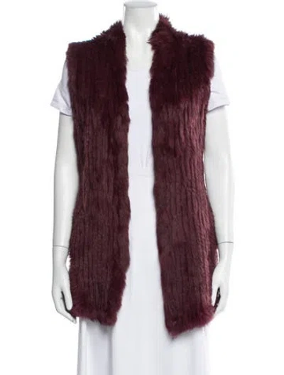 Pre-owned Love Token Fur Fur Jacket In Burgundy