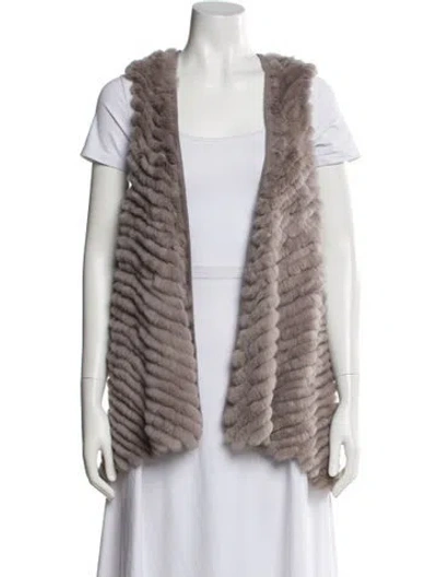 Pre-owned Love Token Fur Fur Jacket In Gray