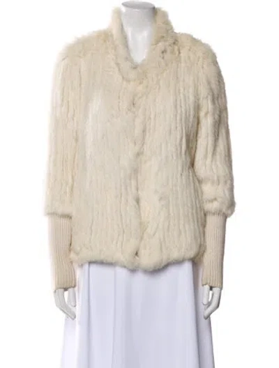 Pre-owned Love Token Fur Fur Jacket In Neutral