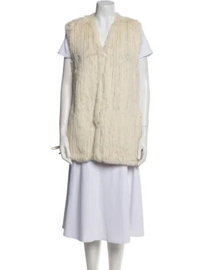 Pre-owned Love Token Fur Fur Jacket In White