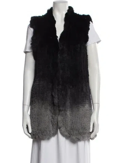 Pre-owned Love Token Fur Fur Vest In Black