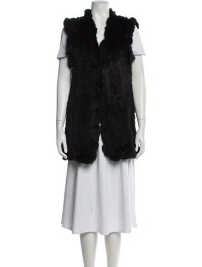 Pre-owned Love Token Fur Fur Vest In Black