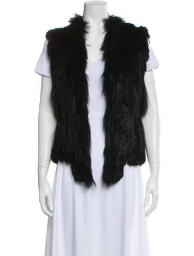 Pre-owned Love Token Fur Jacket In Black