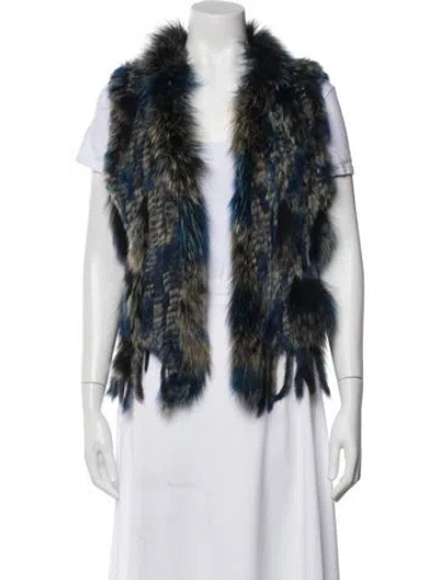 Pre-owned Love Token Fur Jacket In Blue