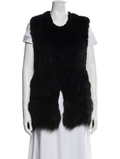 Pre-owned Love Token Fur Jacket In Blue