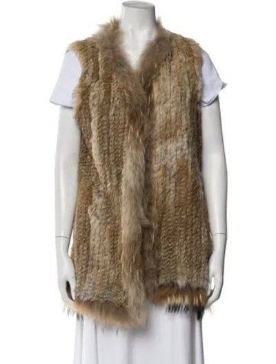 Pre-owned Love Token Fur Jacket In Brown