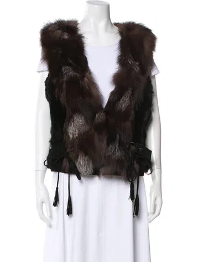 Pre-owned Love Token Fur Jacket In Brown