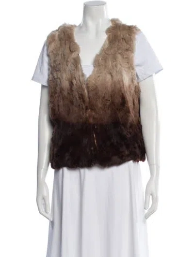 Pre-owned Love Token Fur Jacket In Brown