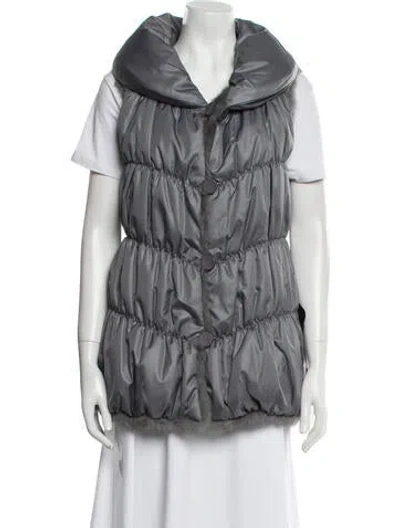 Pre-owned Love Token Fur Jacket In Gray