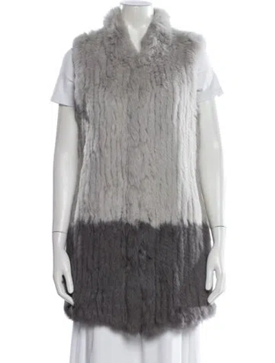 Pre-owned Love Token Fur Jacket In Gray