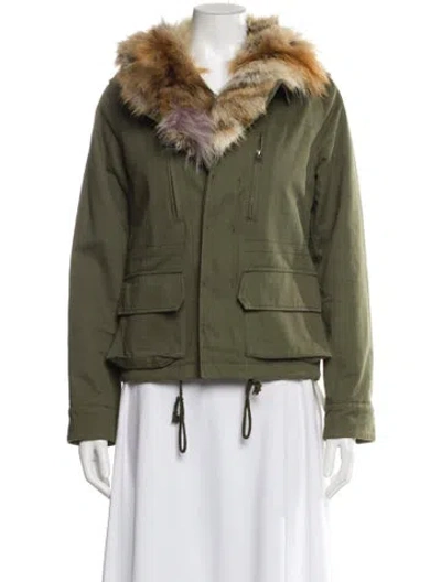 Pre-owned Love Token Fur Jacket In Green