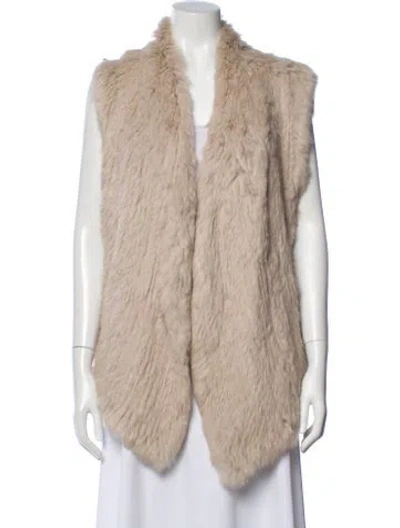Pre-owned Love Token Fur Jacket In Neutral