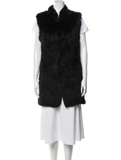 Pre-owned Love Token Fur Vest In Black