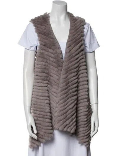 Pre-owned Love Token Fur Vest In Gray