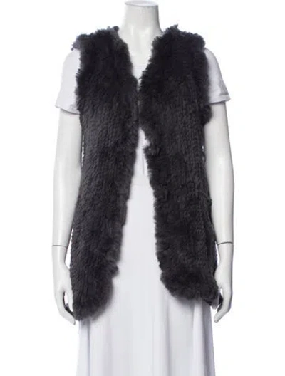Pre-owned Love Token Fur Vest In Grey