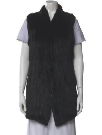 Pre-owned Love Token Fur V-neck Sweater In Gray