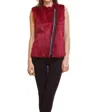 Love Token Fur Zip Up Vest In Red In Red