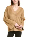 Love Token Fuzzy Eyelash Sweater In Brown