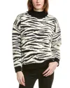 Love Token Fuzzy Eyelash Turtleneck Sweater In White