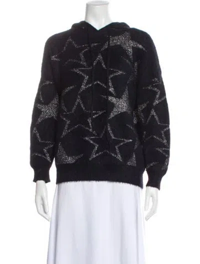 Pre-owned Love Token Graphic Print Crew Neck Hoodie In Black