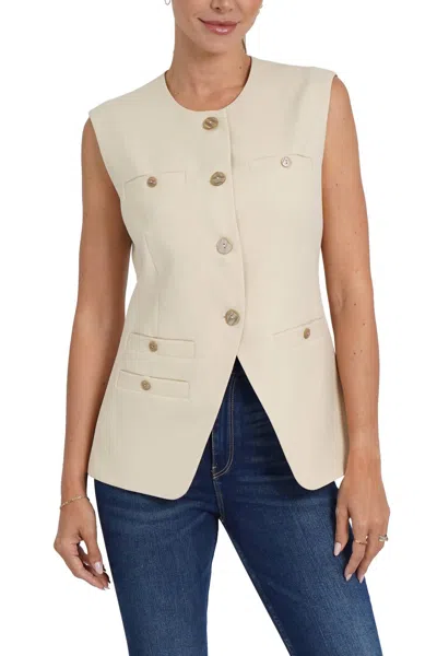 Love Token Hailey Woven Vest In Beige In Neutral