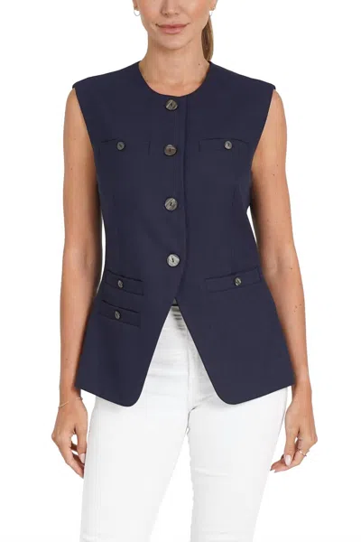 Love Token Hailey Woven Vest In Navy In Blue