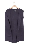 Love Token Hooded Knit Cardigan In Purple