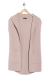 Love Token Hooded Knit Cardigan In Pink
