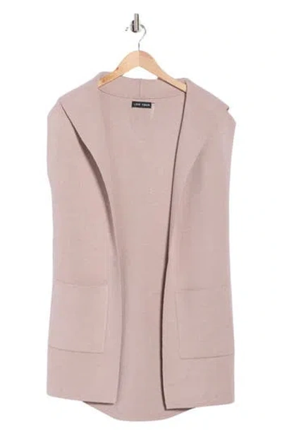 Love Token Hooded Knit Cardigan In Pink