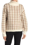 Love Token Houndstooth Turtleneck Pullover Sweater In Multi