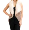 Love Token Jaden Fur Vest In Blush In Gold