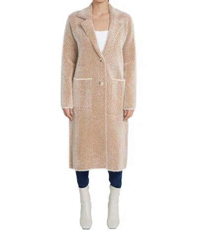 Love Token Jaynie Coatigan In Golden Brown In Multi