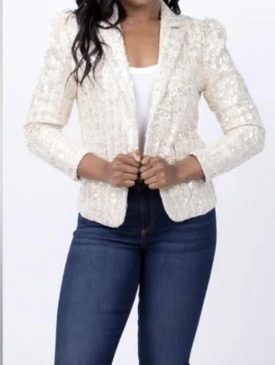 Love Token Jensen Blazer In Champagne In White