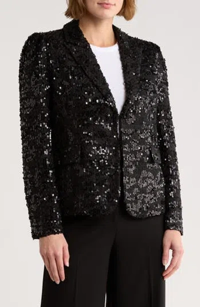 Love Token Jensen Sequin Blazer In Black