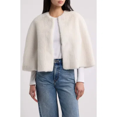 Love Token Jessica Faux Fur Cape In Ivory