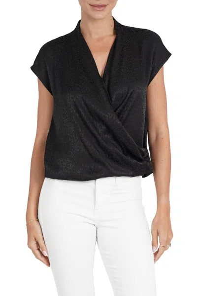 Love Token Joan Wrap Blouse In Black